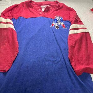 Mitchell & Ness Red and Blue Long Sleeve Tee